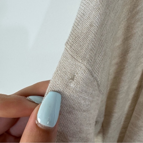 H&M Tan Lightweight Open Front Sweater Cardigan Neutral - Picture 4 of 5